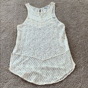 White lace tank top